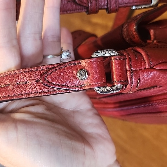 Brighton Red Crossbody Bag with Textured Leather - Picture 12 of 16